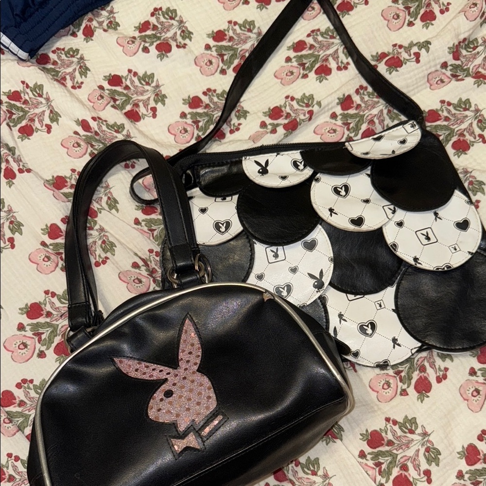 PLAYBOY Black and White Chic Shoulder Bags